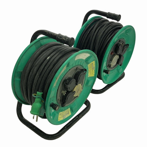 ☆比較的綺麗2点セット☆NICHIDO 日動工業 100V 屋外型電工ドラム RPW-EK33-2×1 型番不明×1 漏電ブレーカー付 コードリール - 0
