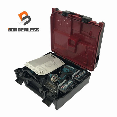 ☆中古品☆ makita マキタ 40Vmax 充電式インパクトドライバー TD002GRDX 青/ブルー バッテリー2個(2.5Ah) 充電器+パーツ+ケース