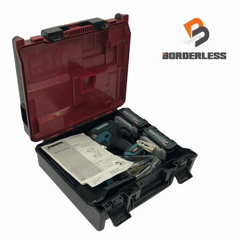 ☆中古品☆ makita マキタ 40Vmax 充電式インパクトドライバー TD002GRDX 青/ブルー バッテリー2個(2.5Ah) 充電器+パーツ+ケース - 0