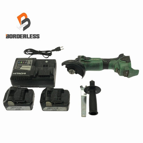 ☆中古品☆HITACHI 日立工機 18V 100mm コードレスディスクグラインダー G18DBVL バッテリ2個(18V4.0Ah) 充電器付 研削 研磨