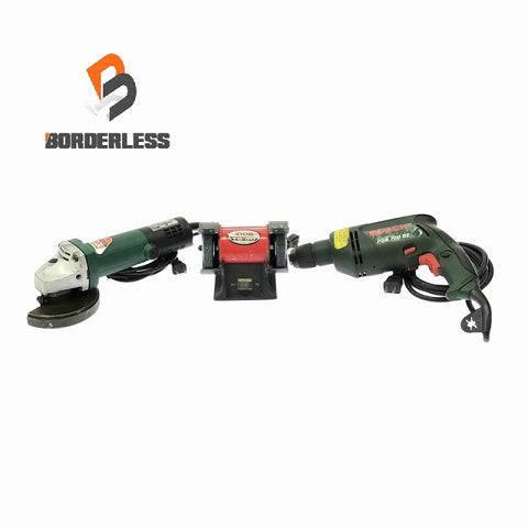 ☆中古品3点セット☆ボッシュ 100V 電動ドリル PSB700RE 日立工機 ディスクグラインダー G10SM リョービ グラインダー TG-30