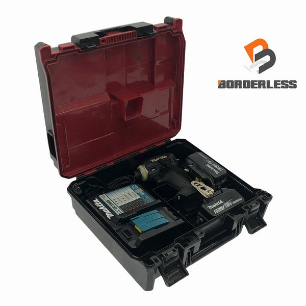 ☆中古品☆makita マキタ 18V 充電式インパクトドライバー TD172D 黒 バッテリ2個(18V6.0Ah) 充電器 ケース付 コードレス - 2