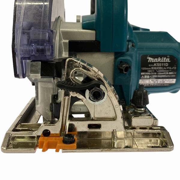☆中古品☆makita マキタ 18V 125ｍｍ 充電式防じんマルノコ KS511D バッテリ1個(18V5.0Ah) 充電器 ケース付 コードレス - 9