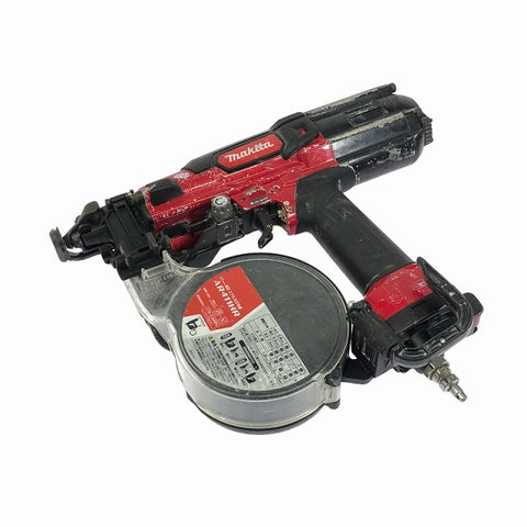 ☆中古品☆makita マキタ 41mm 高圧 エアビス打ち機 AR411HR 赤 エアビス打機 ねじ打機 ねじ打ち機 ターボドライバー - 0