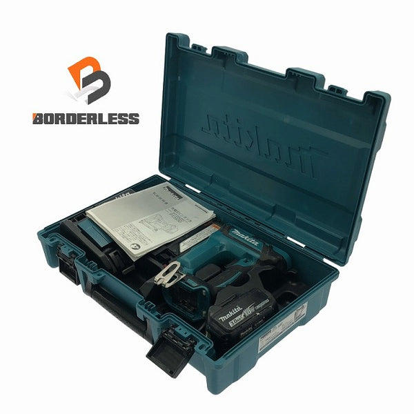 ☆中古品☆makita マキタ 18V 35mm 充電式ピンタッカー PT353D バッテリ1個(18V3.0Ah) 充電器 ケース付 ピンネイラ ピン釘打機 - 1