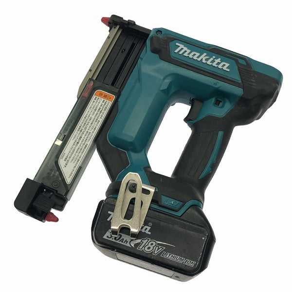 ☆中古品☆makita マキタ 18V 35mm 充電式ピンタッカー PT353D バッテリ1個(18V3.0Ah) 充電器 ケース付 ピンネイラ ピン釘打機 - 9