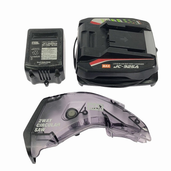 ☆中古品☆MAX マックス 18V 165mm 防じん兼用 充電式丸のこ PJ-CS61CDP バッテリ1個(5.0Ah) 充電器付 コードレス丸のこ マルノコ - 10