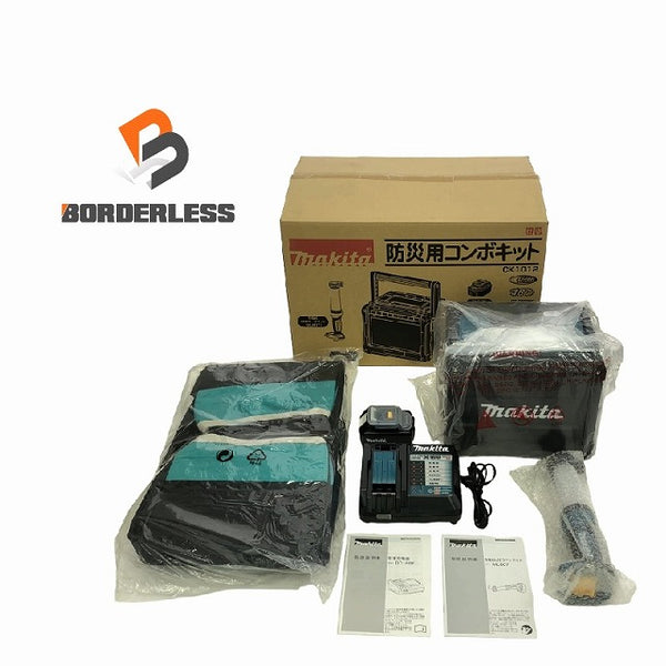 ☆未使用品☆makita マキタ 18V 防災用コンボキット CK1012 充電式テレビ TV100 LEDワークライト ML807 バッテリー1個 充電器付 - 1