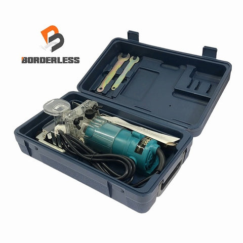 ☆中古美品☆ SHINKO 新興製作所 100V トリマ STR-600 本体+パーツ+ケース 木工 面取り トリミング 溝切