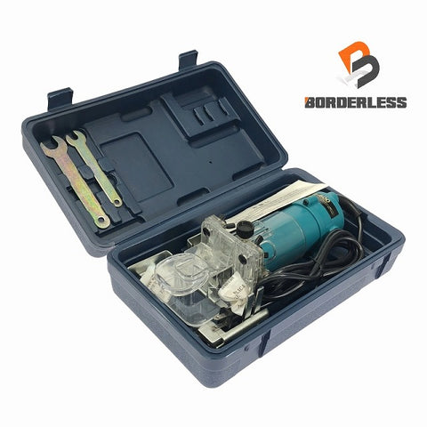 ☆中古美品☆ SHINKO 新興製作所 100V トリマ STR-600 本体+パーツ+ケース 木工 面取り トリミング 溝切 - 0