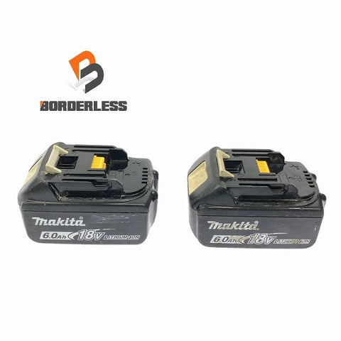 ☆中古品2点セット☆makita マキタ 18V 6.0Ah 純正リチウムイオンバッテリー BL1860B 急速充電対応 残量表示付 雪マーク