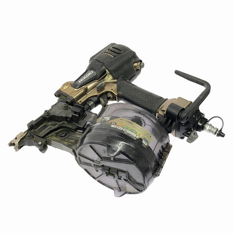 ☆中古品☆HiKOKI ハイコーキ 75mm 高圧 ロール釘打機 NV75HR2 本体のみ パワー切替付 木下地打ち C形鋼板 コンクリート - 0