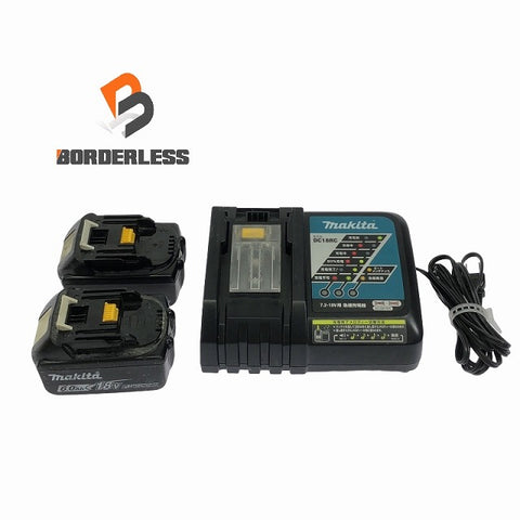☆中古品 3点セット☆makita マキタ 18V 6.0Ah 純正リチウムイオンバッテリー BL1860B×2台 急速充電器 DC18RC