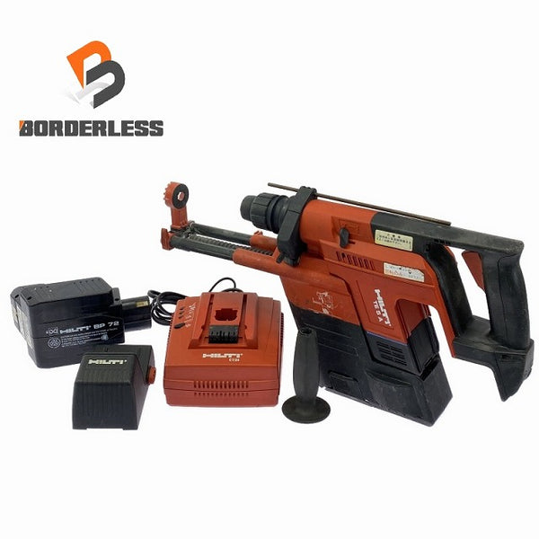 ☆中古品☆HILTI ヒルティ 24V 充電式ハンマードリル TE5A 集塵システム TE5-DRS バッテリー1個 充電器 ケース付 - 1