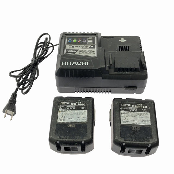 ☆中古品2点セット☆HITACHI 日立工機 14.4V コードレスインパクトレンチ WR14DBDL2/DBAL2 バッテリ2個(14.4V 6.0Ah) 充電器付き - 10