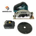 ☆中古品☆ makita マキタ 18V 165mm 充電式丸のこ HS610D 青/ブルー 本体+バッテリー1個(6.0Ah)+刃 マルノコ/丸鋸/丸ノコ - 1