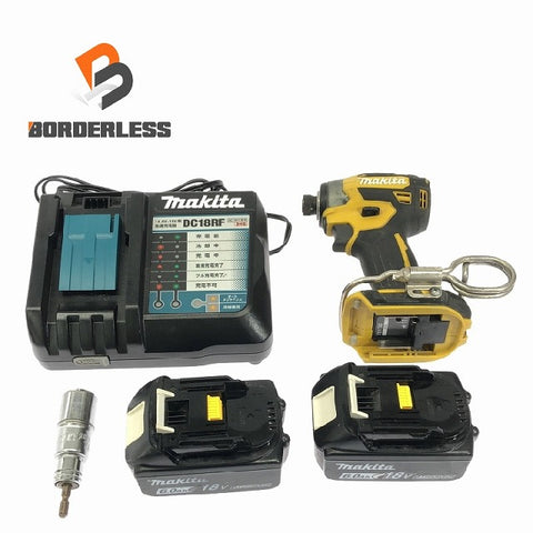 ☆中古品☆ makita マキタ 18V 充電式インパクトドライバ TD173DGXFY 黄/イエロー バッテリー2個(18V 6.0Ah)+ソケット+充電器