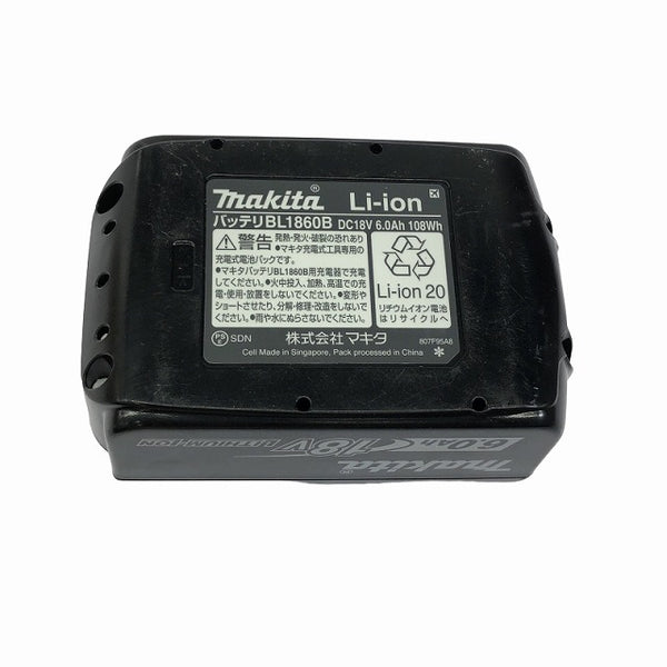 ☆極美品 充電回数1回☆makita マキタ 18V 6.0Ah 純正 リチウムイオンバッテリー BL1860B 残量表示付 リチウムイオン電池 - 10