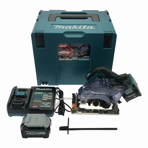☆未使用品☆makita マキタ 40Vmax 125mm 充電式防じんマルノコ KS004GRDX バッテリー2個(40Vmax 2.5Ah) 充電器 ケース付 - 4