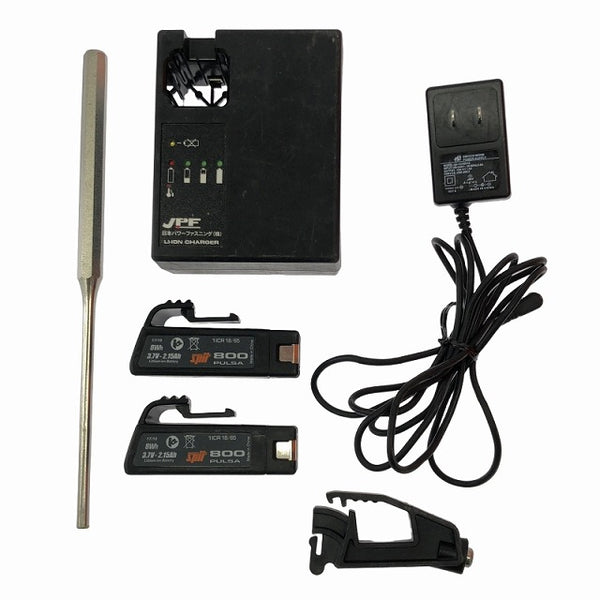 ☆中古品☆JPFトラックファースト ガス式鋲打ち機 TF1800JQ バッテリ2個 充電器 ケース付き 釘打ち機 エア工具 - 10