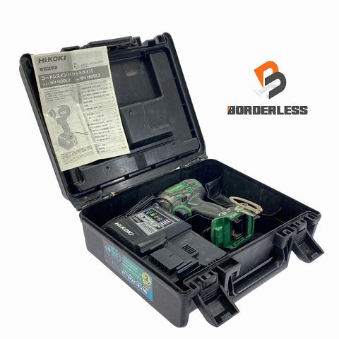 ☆中古品☆HiKOKI ハイコーキ 18V コードレスインパクトドライバー WH18DDL2 緑 充電器(UC18YDL) ケース付 充電式 - 0