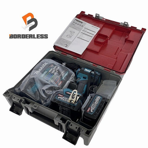 ☆未使用品☆makita マキタ 40Vmax 充電式インパクトドライバー TD003GRAX 青/ブルー バッテリー2個(2.0Ah) 充電器 ケース付
