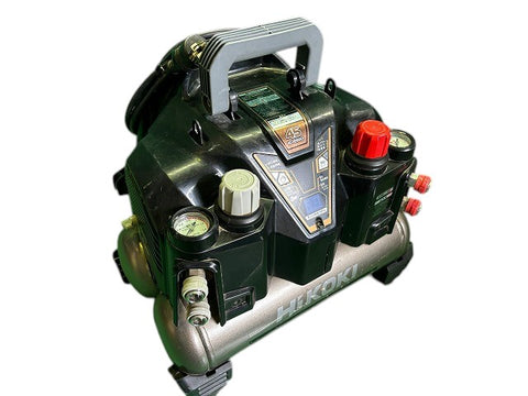 ☆中古品☆HIKOKI ハイコーキ 100V 高圧 常圧 エアコンプレッサー EC1245H3 ブラック 8L 45気圧 静音 低振動 高圧エアホース付 - 0