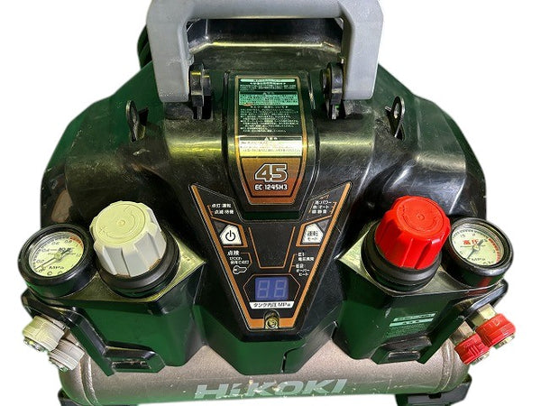 ☆中古品☆HIKOKI ハイコーキ 100V 高圧 常圧 エアコンプレッサー EC1245H3 ブラック 8L 45気圧 静音 低振動 高圧エアホース付 - 7