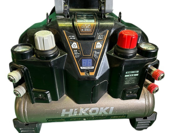 ☆中古品☆HIKOKI ハイコーキ 100V 高圧 常圧 エアコンプレッサー EC1245H3 ブラック 8L 45気圧 静音 低振動 高圧エアホース付 - 8