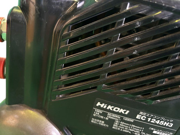 ☆中古品☆HIKOKI ハイコーキ 100V 高圧 常圧 エアコンプレッサー EC1245H3 ブラック 8L 45気圧 静音 低振動 高圧エアホース付 - 9