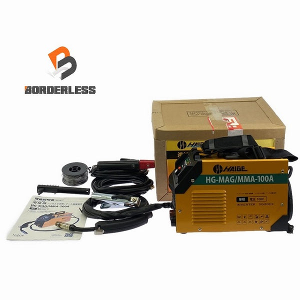 ☆美品☆HAIGE ハイガー 100V インバーター直流 溶接機 HG-MAG/MMA-100A 付属品付 ノンガス 半自動溶接機 アーク溶接機 - 1
