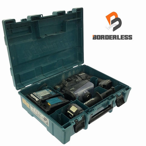☆中古品☆makita マキタ 18V 18mm 充電式ハンマドリル HR182D 黒 バッテリ1個(6.0Ah) 充電器 集じんシステム ケース付 コードレス - 0
