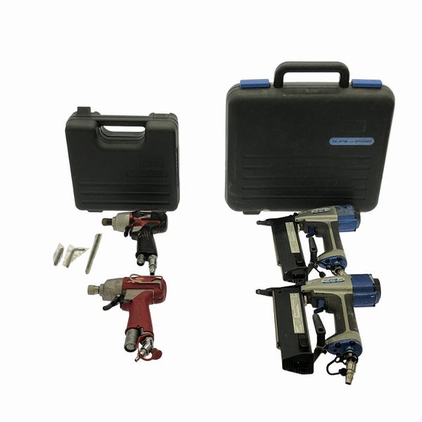 ☆中古品 4点セット☆MAX マックス 常圧 フィニッシュネイラ TA-211B-FB 2個 エアインパクトドライバ AT-ID750P 高圧 HF-ID7P1 - 4