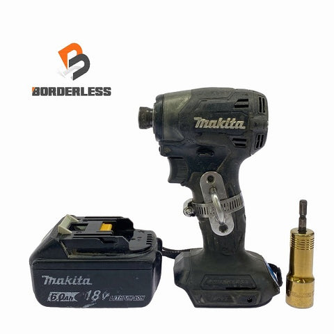 ☆中古品☆ makita マキタ 18V 充電式インパクトドライバ TD173D 黒/ブラック 本体+バッテリー1個(18V 6.0Ah)+ソケット
