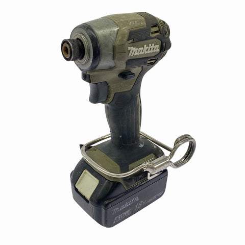 ☆中古品☆ makita マキタ 18V 充電式インパクトドライバ TD173D オリーブ 本体+バッテリー1個(18V 6.0Ah)+ソケット - 0