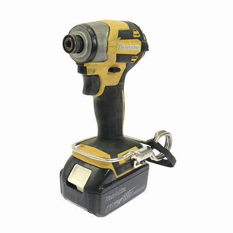 ☆中古品☆ makita マキタ 18V 充電式インパクトドライバ TD173D 黄/イエロー 本体+バッテリー1個(18V 6.0Ah)+ソケット - 0