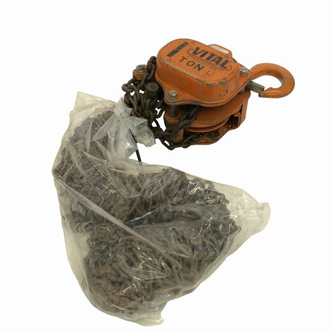☆中古品☆ VITAL バイタル チェーンブロック T-6.3 荷重1ton/1トン チェンブロック 荷揚げ 手動式 - 0
