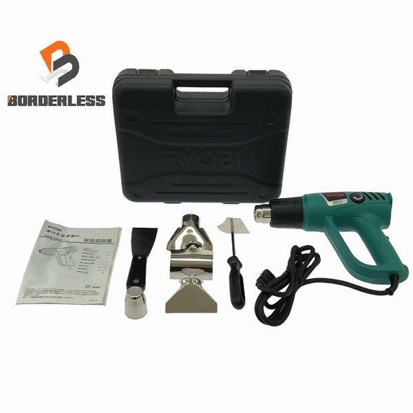 ☆未使用品☆RYOBI リョービ 100Ｖ ホットエアガン HAG-1551 ノズル ケース付き 温度調節機能付き ヒートガン 電動工具 - 1
