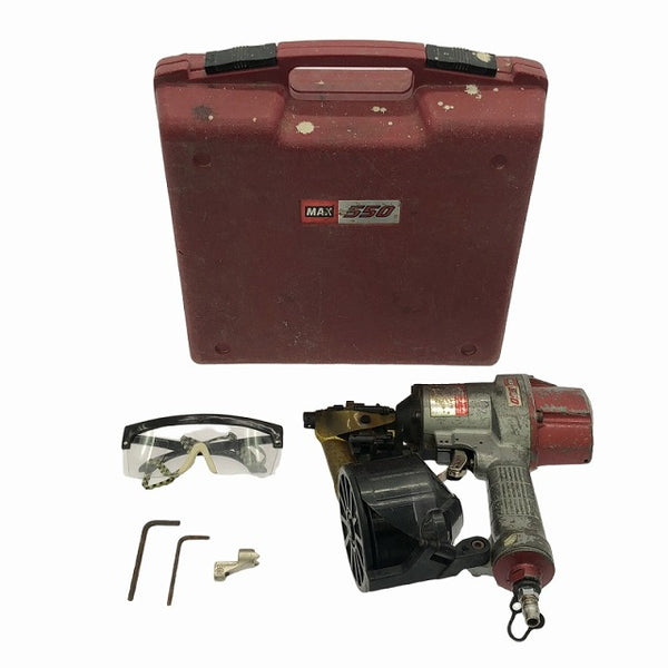 ☆中古品☆MAX マックス 常圧 コイルネイラ CN-550/NA45V5 ゴーグル付き 釘打ち機 釘打機 エア工具 エアーツール - 4