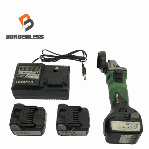 ☆中古品☆HITACHI 日立工機 14.4V コードレスディスクグラインダ G14DSL バッテリー3個(14.4V 3.0Ah×2個 4.0Ah×1個) 充電器付