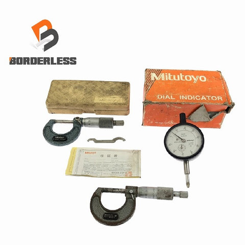 ☆中古品☆Mitutoyo ミツトヨ ダイヤルゲージ 2046S マイクロメーター 0〜25ｍｍ 詳細不明×2 合計3点セット
