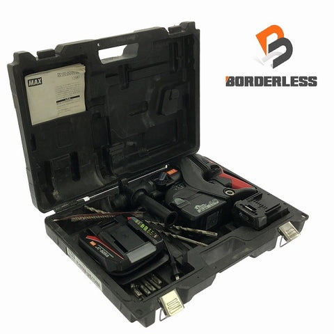 ☆中古品☆MAX マックス 25.2V 充電式ブラシレスハンマドリル PJ-R266A-B2C/2540A バッテリー2個(4.0Ah)充電器+パーツ+ケース - 0