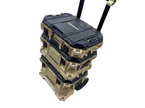 ☆中古品☆HiKOKI ハイコーキ マルチクルーザー ツールボックス キャリー付き3段セット サンドベージュ 収納 工具箱 - 0