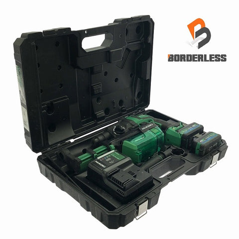 ☆美品☆ HIKOKI ハイコーキ 36V 28mm ロータリーハンマドリル DH36DPF(2XPZ) バッテリ2個 充電器 ケース 集塵システム付 - 0