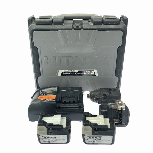 ☆中古品☆HITACHI 日立工機 14.4Vコードレスインパクトドライバ WH14DDL バッテリー2個(14.4V 3.0Ah) 充電器付き - 4