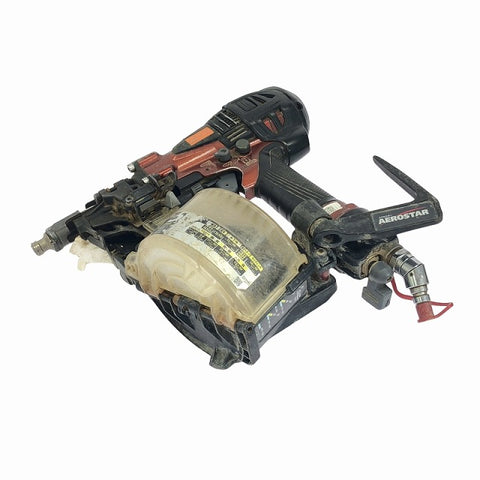 ☆中古品☆MAX マックス 50mm 高圧コイルネイラ HN-50N4(D)-R マイスターレッド 本体+ケース エアー/ロール 釘打機 /釘打ち機 - 0
