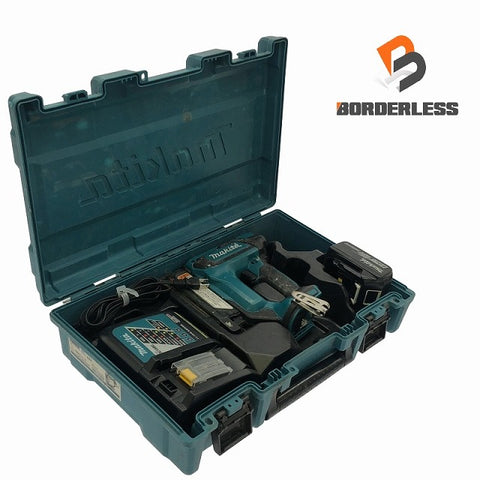 ☆中古品☆makita マキタ 18V 35mm 充電式ピンタッカー PT353D バッテリ1個(18V6.0Ah) 充電器 ケース付 ピンネイラ ピン釘打機 - 0