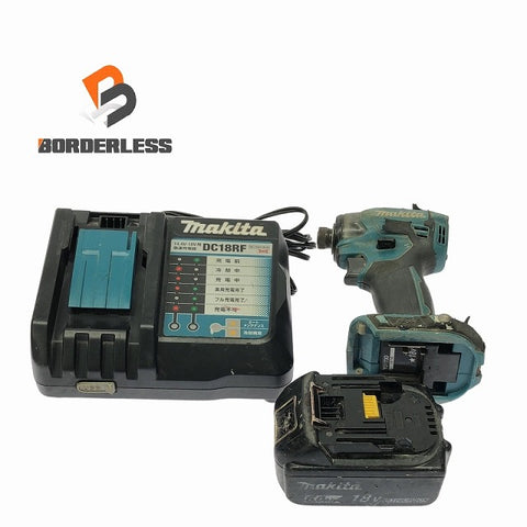 ☆中古品☆makita マキタ 18V 充電式インパクトドライバ TD173D バッテリー(18V 6.0Ah) 充電器付き 電動工具 締め付け