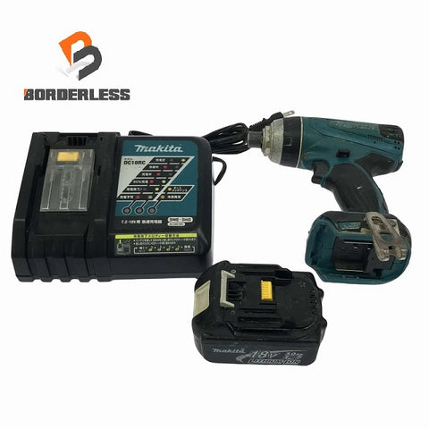 ☆中古品☆makita マキタ 18V 充電式4モードインパクトドライバー TP141D 青 バッテリ1個(18V3.0Ah) 充電器付 コードレス