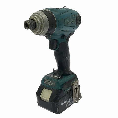 ☆中古品☆makita マキタ 18V 充電式4モードインパクトドライバー TP141D 青 バッテリ1個(18V3.0Ah) 充電器付 コードレス - 0
